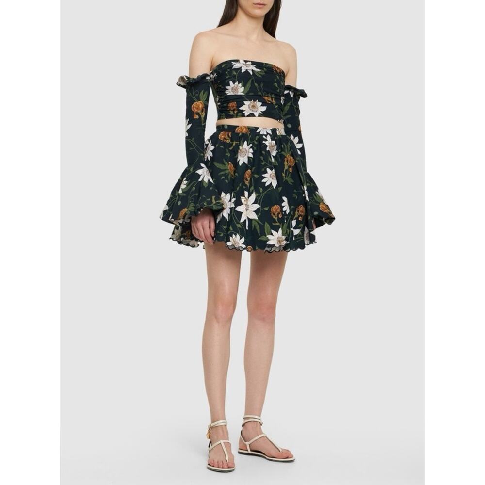 Agua By Agua Bendita Leonora Pasiflora Floral Skater Full Skirt